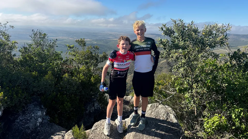 Max and Riley at the top