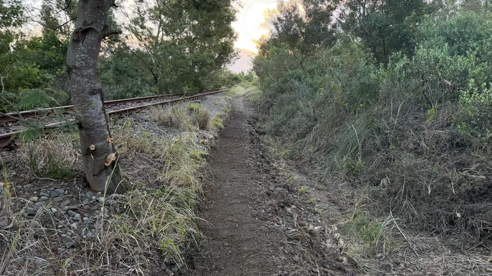Shaded section reverse Hill 60 to Industrial on the raliway line