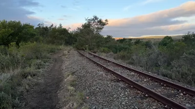 Sunset on the railway line to Hill 60