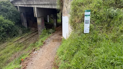 Follow under the bridge to Craddock Dam, Constitution Rd and Craddock Heights