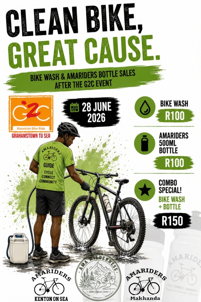 Bike wash & AmaRiders bottles poster